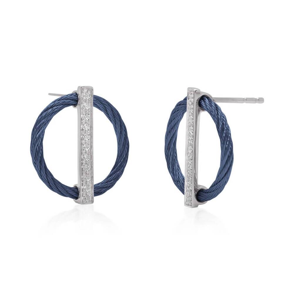 NEW ALOR women's full circle earrings in blueberry